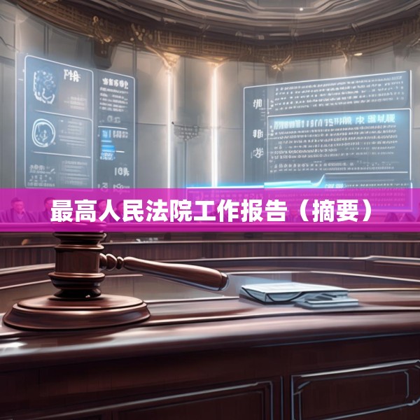 最高人民法院工作报告（摘要）