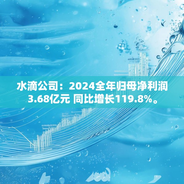 水滴公司：2024全年归母净利润3.68亿元 同比增长119.8%。
