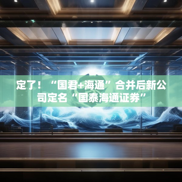 定了！“国君+海通”合并后新公司定名“国泰海通证券”
