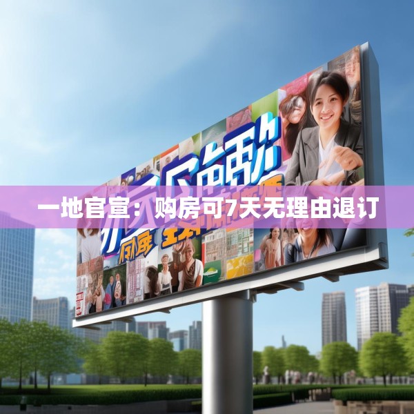 一地官宣：购房可7天无理由退订