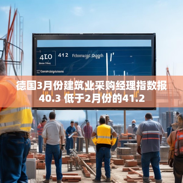 德国3月份建筑业采购经理指数报40.3 低于2月份的41.2