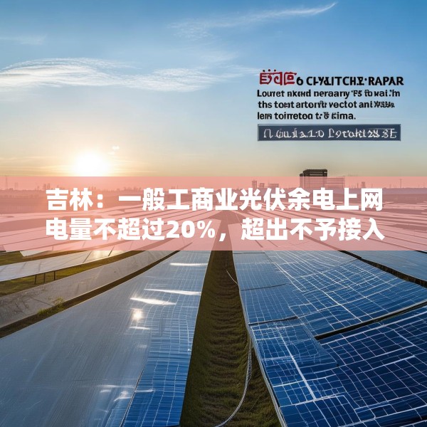 吉林：一般工商业光伏余电上网电量不超过20%，超出不予接入