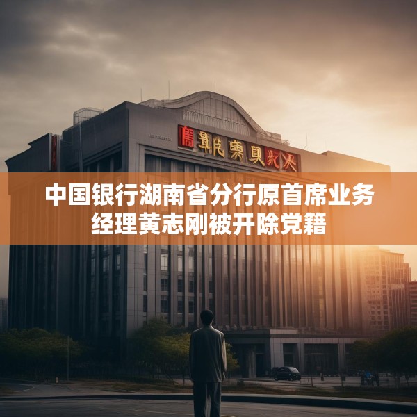 中国银行湖南省分行原首席业务经理黄志刚被开除党籍