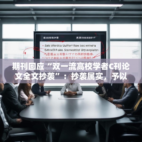 期刊回应“双一流高校学者C刊论文全文抄袭”：抄袭属实，予以撤稿