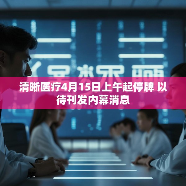 清晰医疗4月15日上午起停牌 以待刊发内幕消息
