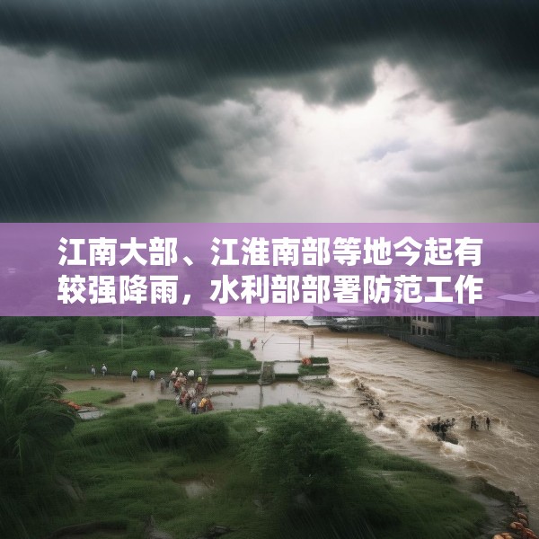江南大部、江淮南部等地今起有较强降雨，水利部部署防范工作