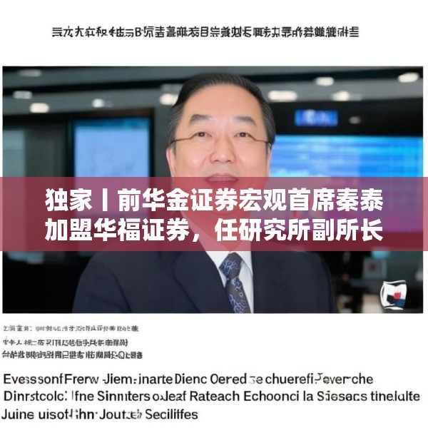 独家丨前华金证券宏观首席秦泰加盟华福证券，任研究所副所长
