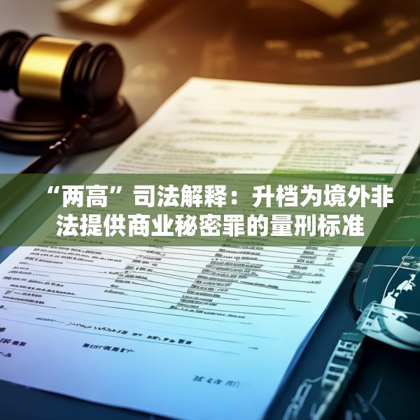 “两高”司法解释：升档为境外非法提供商业秘密罪的量刑标准