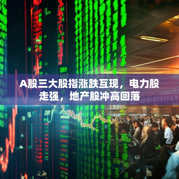 A股三大股指涨跌互现，电力股走强，地产股冲高回落