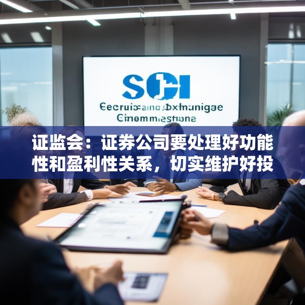 证监会：证券公司要处理好功能性和盈利性关系，切实维护好投资者利益