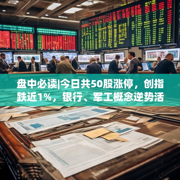 盘中必读|今日共50股涨停，创指跌近1%，银行、军工概念逆势活跃