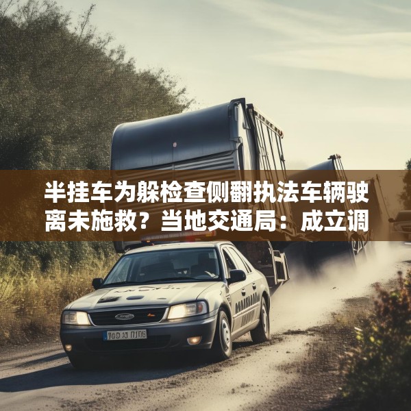 半挂车为躲检查侧翻执法车辆驶离未施救？当地交通局：成立调查组