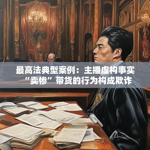 最高法典型案例：主播虚构事实“卖惨”带货的行为构成欺诈