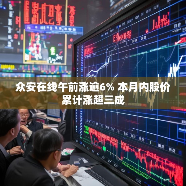 众安在线午前涨逾6% 本月内股价累计涨超三成
