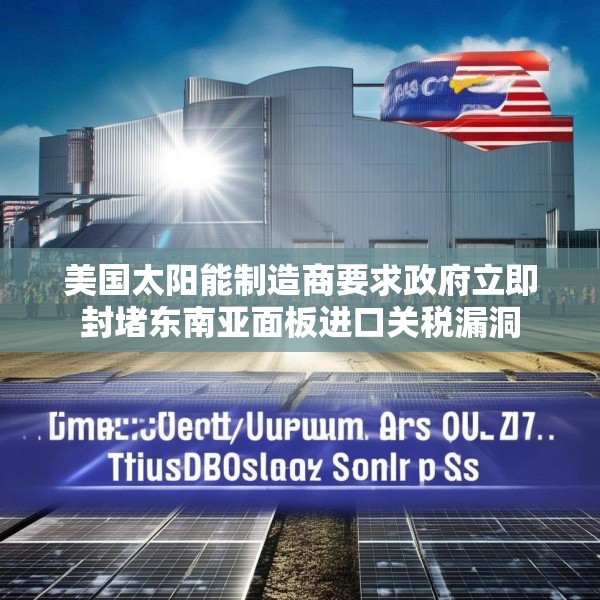 美国太阳能制造商要求政府立即封堵东南亚面板进口关税漏洞