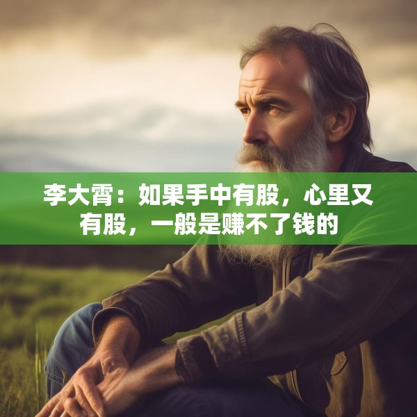 李大霄：如果手中有股，心里又有股，一般是赚不了钱的