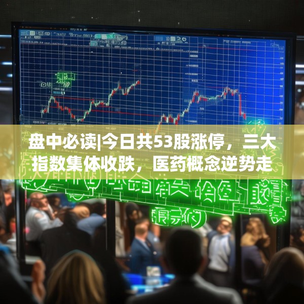 盘中必读|今日共53股涨停，三大指数集体收跌，医药概念逆势走高