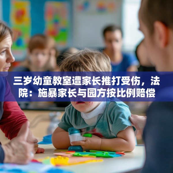 三岁幼童教室遭家长推打受伤，法院：施暴家长与园方按比例赔偿