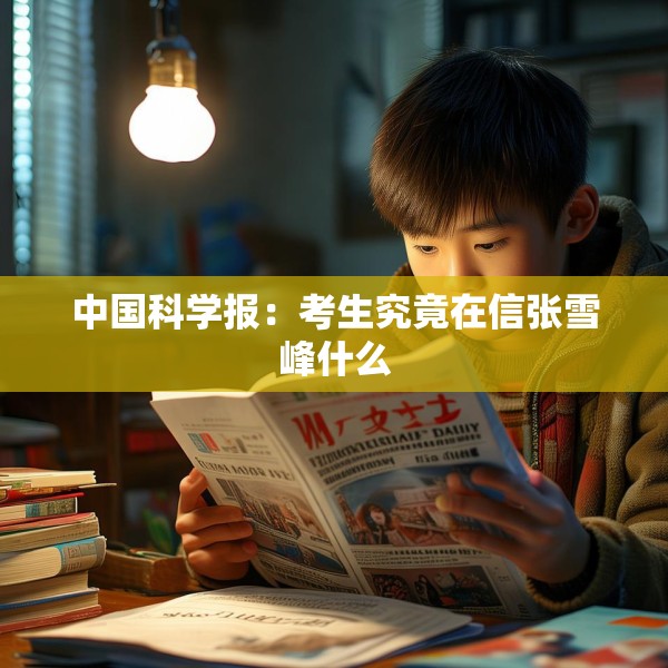 中国科学报：考生究竟在信张雪峰什么