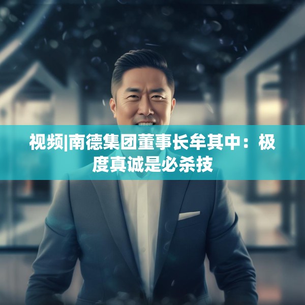 视频|南德集团董事长牟其中：极度真诚是必杀技