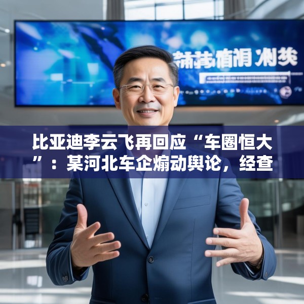 比亚迪李云飞再回应“车圈恒大”：某河北车企煽动舆论，经查没有问题