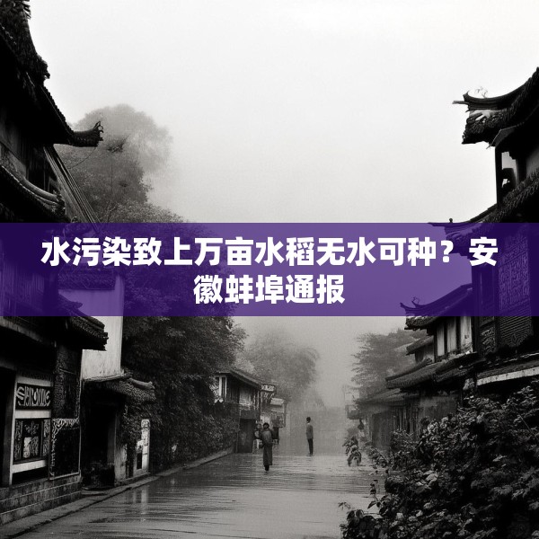水污染致上万亩水稻无水可种？安徽蚌埠通报