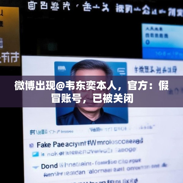 微博出现@韦东奕本人，官方：假冒账号，已被关闭
