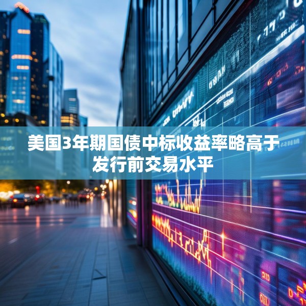 美国3年期国债中标收益率略高于发行前交易水平