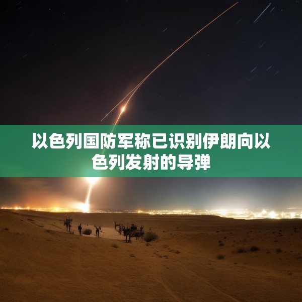 以色列国防军称已识别伊朗向以色列发射的导弹